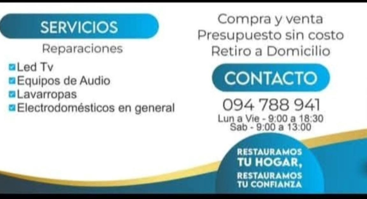 Folleto original de Reparaciones Colón con servicios y horarios